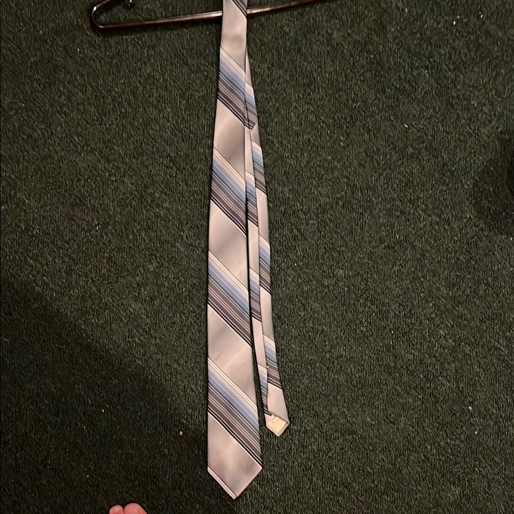 Classic Black and Gray Striped Tie
